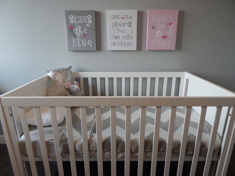 baby crib in nursery