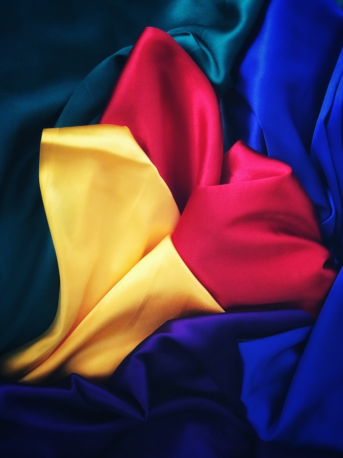colored silk fabric